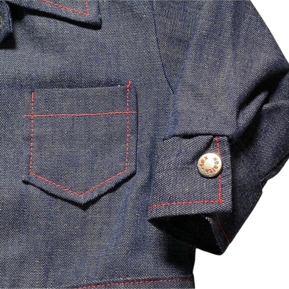 Vintage 70s Health Tex Selvedge Denim Jacket Boys 18 months Infant Lightweight - Picture 2 of 9